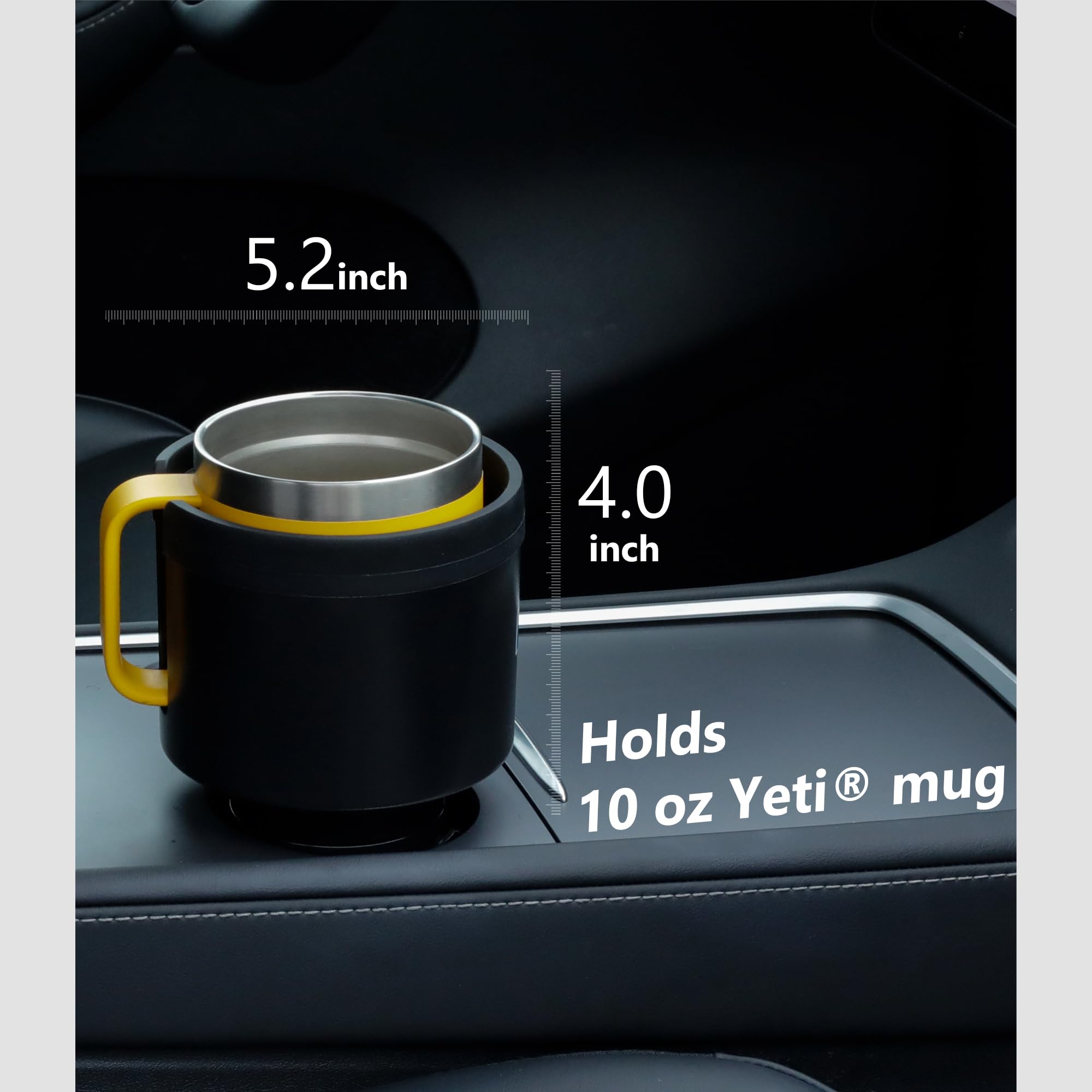 Seven Sparta Car Cup Holder Expander with Adjustable Base, Compatible with Hydro Flasks 32/40 Ounce, Compatible with Yeti Ramblers 20/26/30 Ounce, Other Bottles in 3.4"-3.8" (Black)