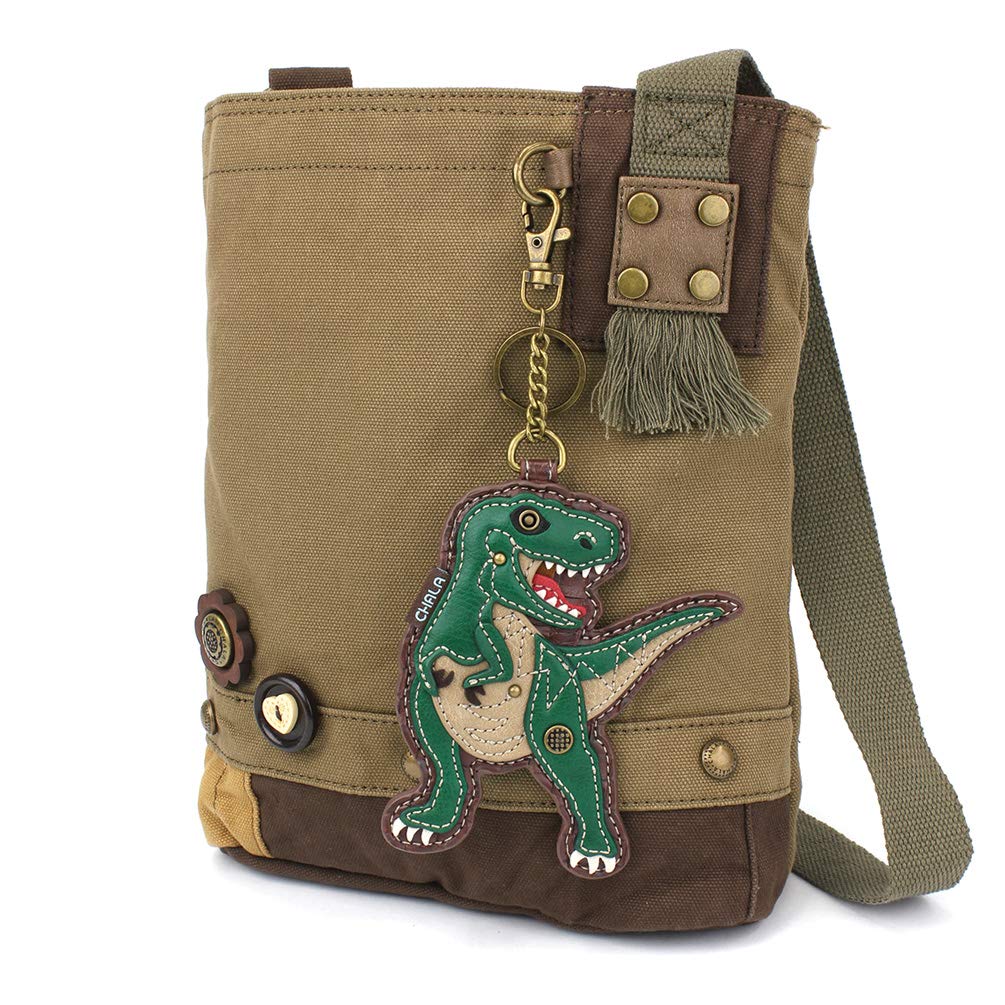 CHALA Patch Cross-Body Women Handbag, Canvas Messenger Bag Olive, Metal Charming Cross - Oliv, Medium — view 61