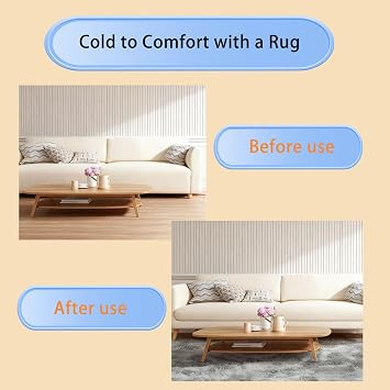 Rectangle Rug 200 x 260 cm Fluffy Touch Rug Carpet Shaggy Orcisin Comfortable Use for Livinlum, Bedroom, Kichi Entryway, Dark Grey