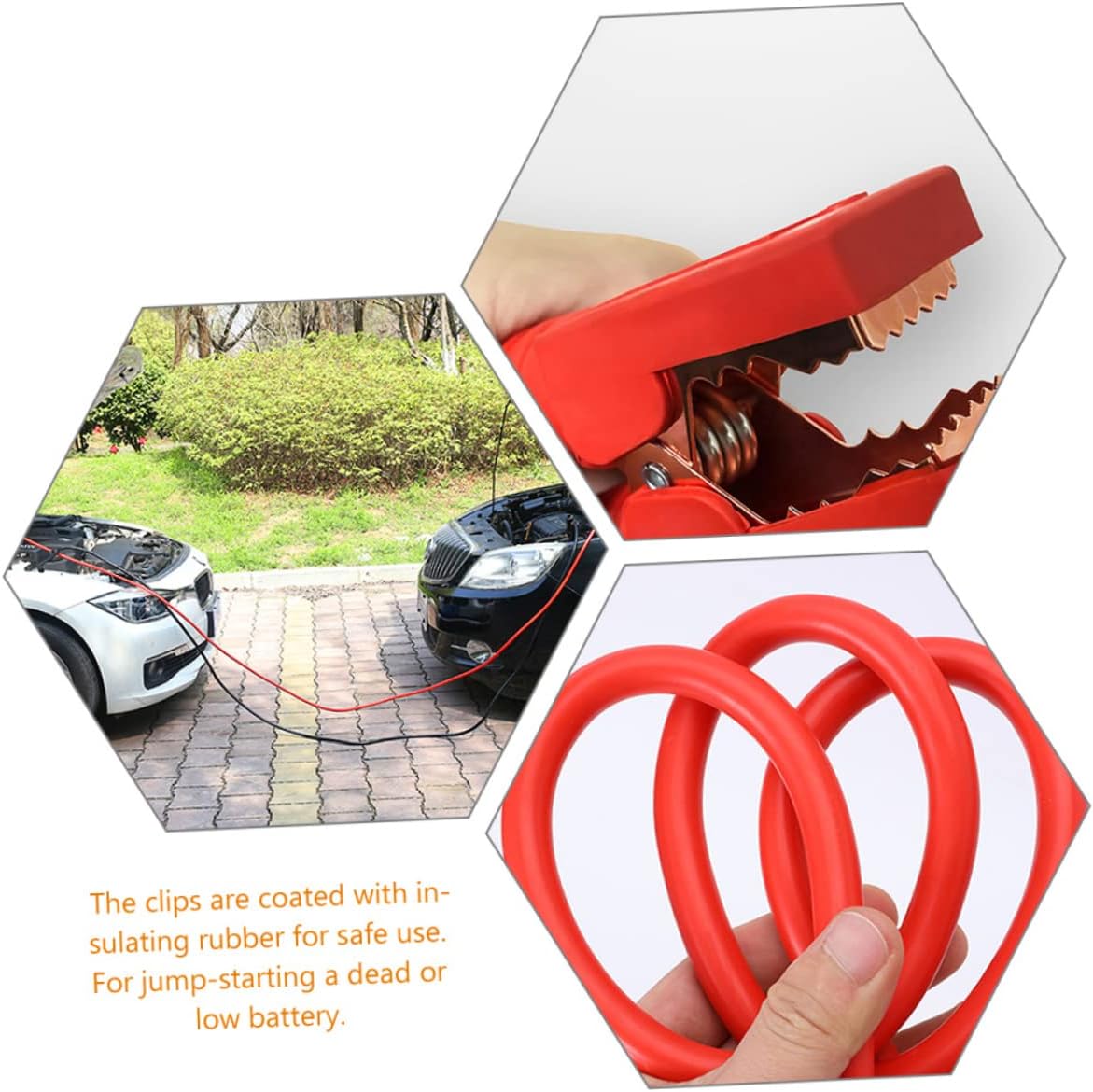 2500a Jumper Cable Kit for Car Battery Emergency Jumper Cables Solid Serrated Clamps Insulated for Safe Use