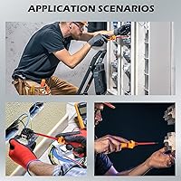 Vista 8 de Juego de destornilladores eléctricos aislados de 1000 V – Juego de destornilladores eléctricos profesionales de 13 piezas, mango de aislamiento CRV