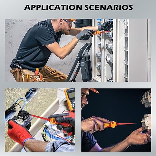 Miniatura 8 de Juego de destornilladores eléctricos aislados de 1000 V – Juego de destornilladores eléctricos profesionales de 13 piezas, mango de aislamiento CRV