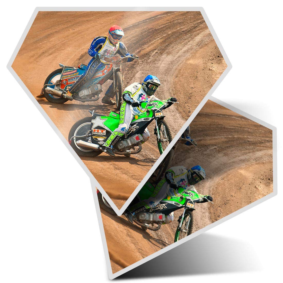 2 x Diamond Stickers 7.5 cm - Speedway Track Bike Biker Fun Decals for Laptops,Tablets,Luggage,Scrap Booking,Fridges, #2759