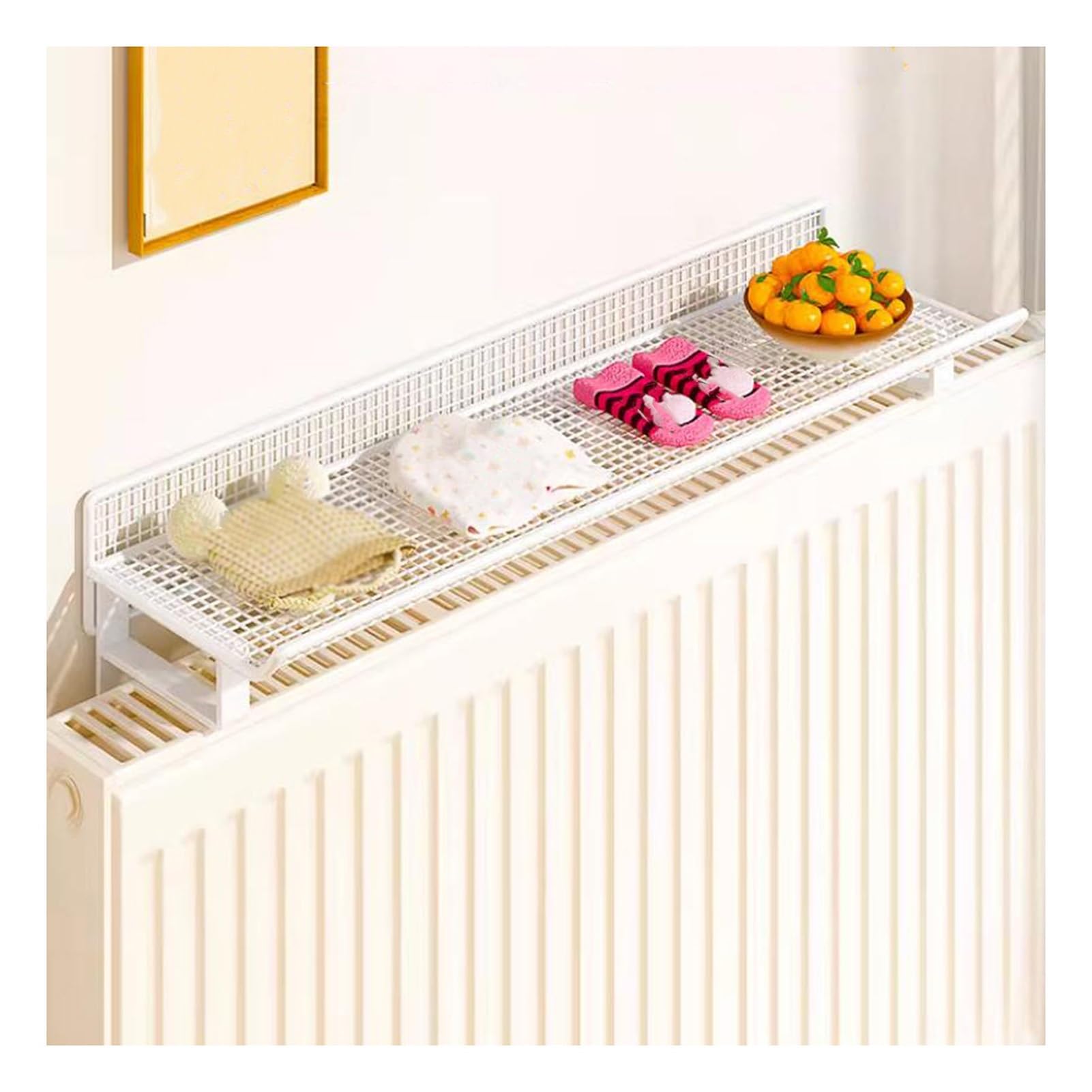 Floating Radiator Storage Shelf Rack Radiator Shelf Organizer Multicolor 40-60cm Metal Storage No Drilling Floating(50cm)