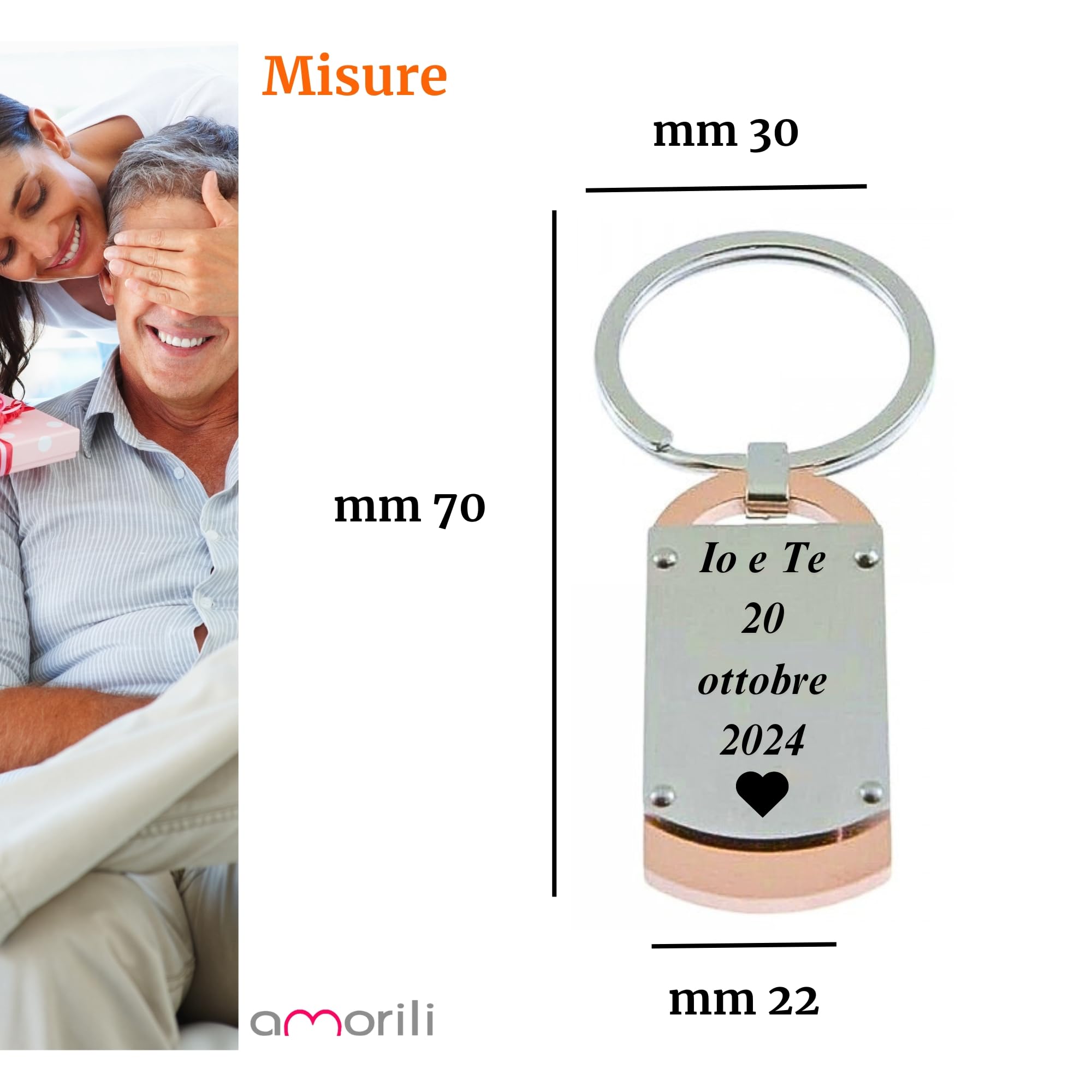 Portachiavi uomo piastra acciaio prt0036