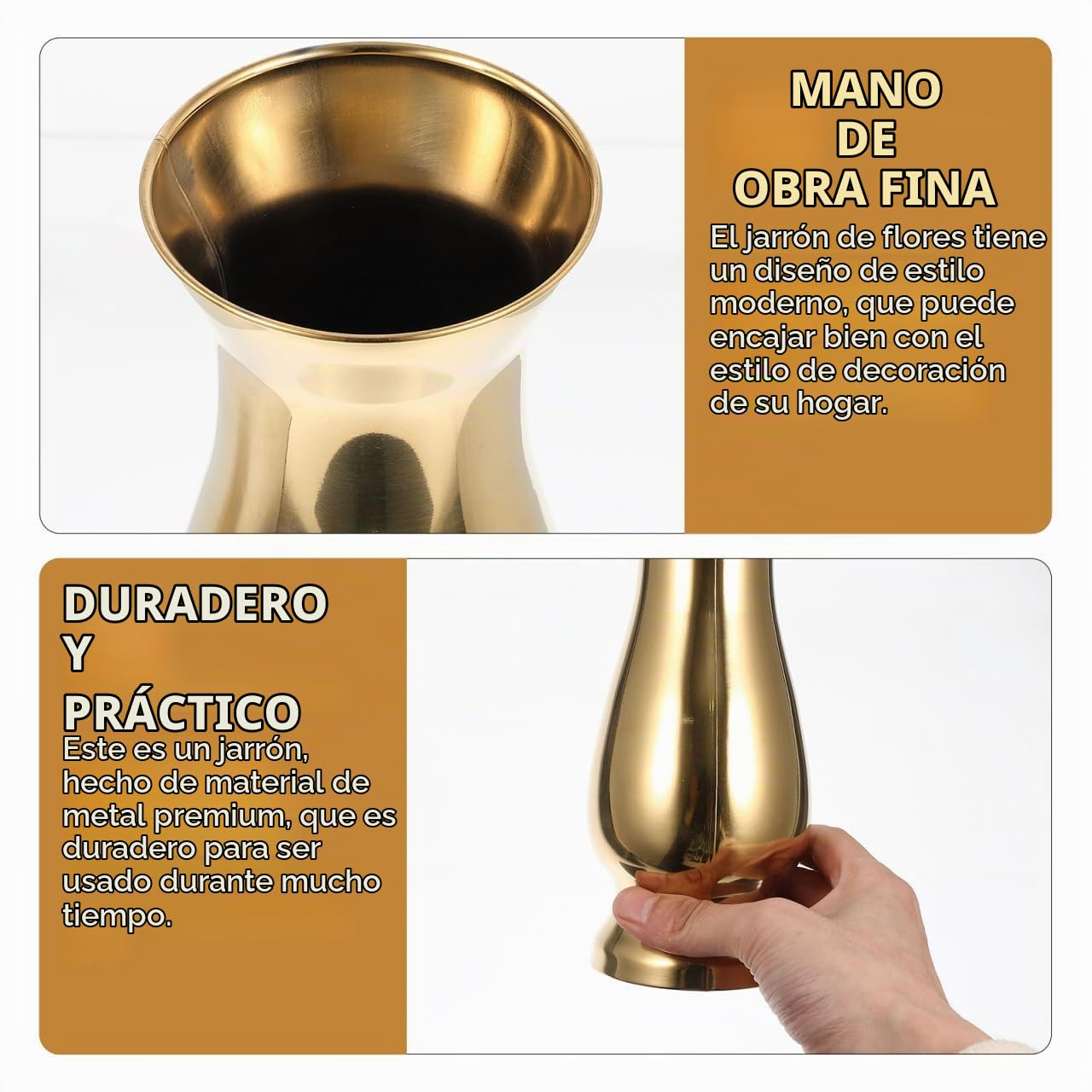 PRETYZOOM Jarrón De Metal Decorativo para Flores Secas Y Arreglos Florero De Mesa Compacto De 7.48 Pulgadas para Hogar Oficina Y Jardín Diseño Moderno Y Simple