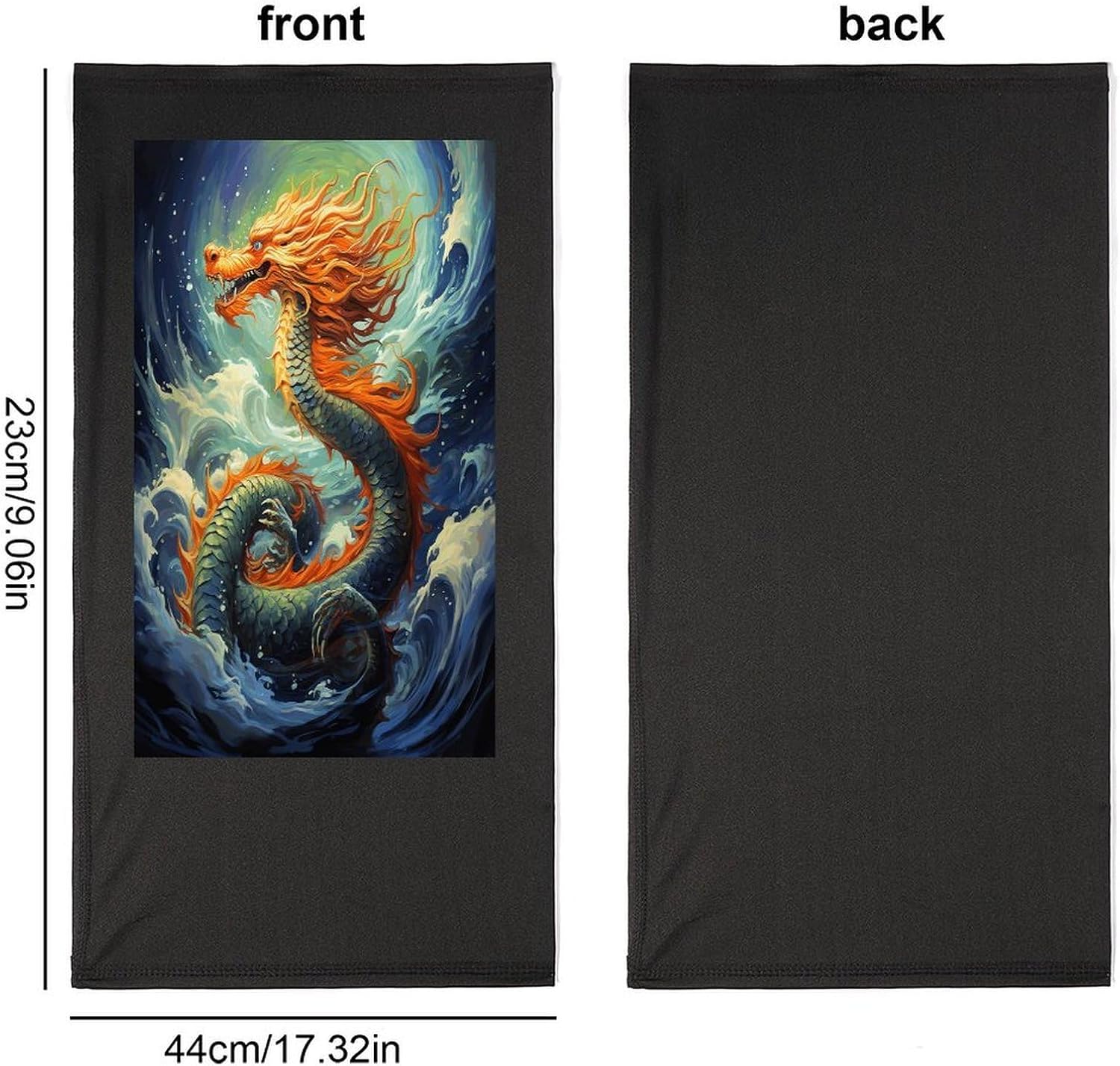 Chinese Dragon Oil Painting Summer Cooling Neck Gaiter,Face Mask Breathable Scarf for Men Women,Gaiter Face Mask for Skiing Fishing Hiking Cycling