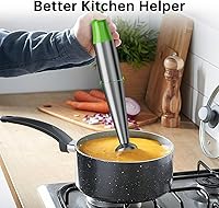 Vista 4 de Batidora de Inmersión Manual con Cable Juego de Batidoras de Mano 1100W, Velocidad Variable con Gatillo 5 en 1 Emulsionador de Varilla con Picadora