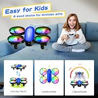 Tomzon A23 Mini Drón Gyerekeknek LED Világítással, Magasságtartással, 3D Flip Funkcióval, 3 Sebességgel, 5 Fénymóddal, 2 Akkumulátorral - Ké 3