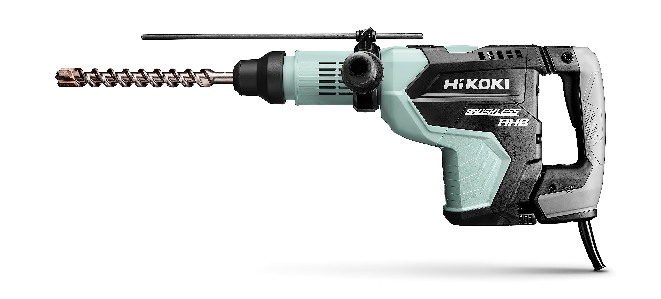 HIKOKI Bohr- & Meißelhammer DH45MEZ, SDS-max (240V, Brushless, Leistung: 1500 W, Schlagenergie 13,4 J, Volllastschlagzahl: 1200-2950 min-1, Bohren mit Kronen Ø: 125 mm) Zubehör im Transportkoffer.