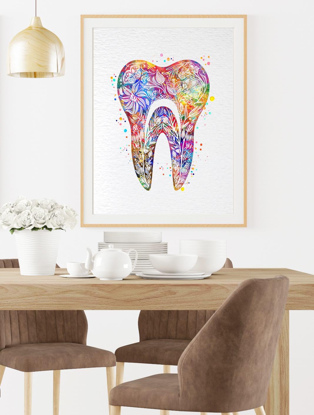 アート・デザイン・音楽 CLINIC DESIGN 130 Amazon.com: Dignovel Studios 8X10 Unframed Tooth Floral Watercolor