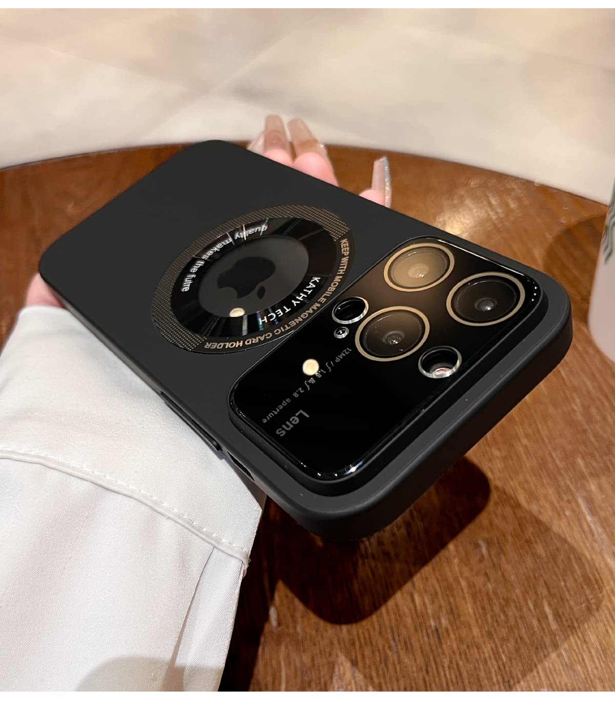 Amazon.co.jp: iPhone 14 Pro Max用磁気ケース ロゴビュー ウィンドウ