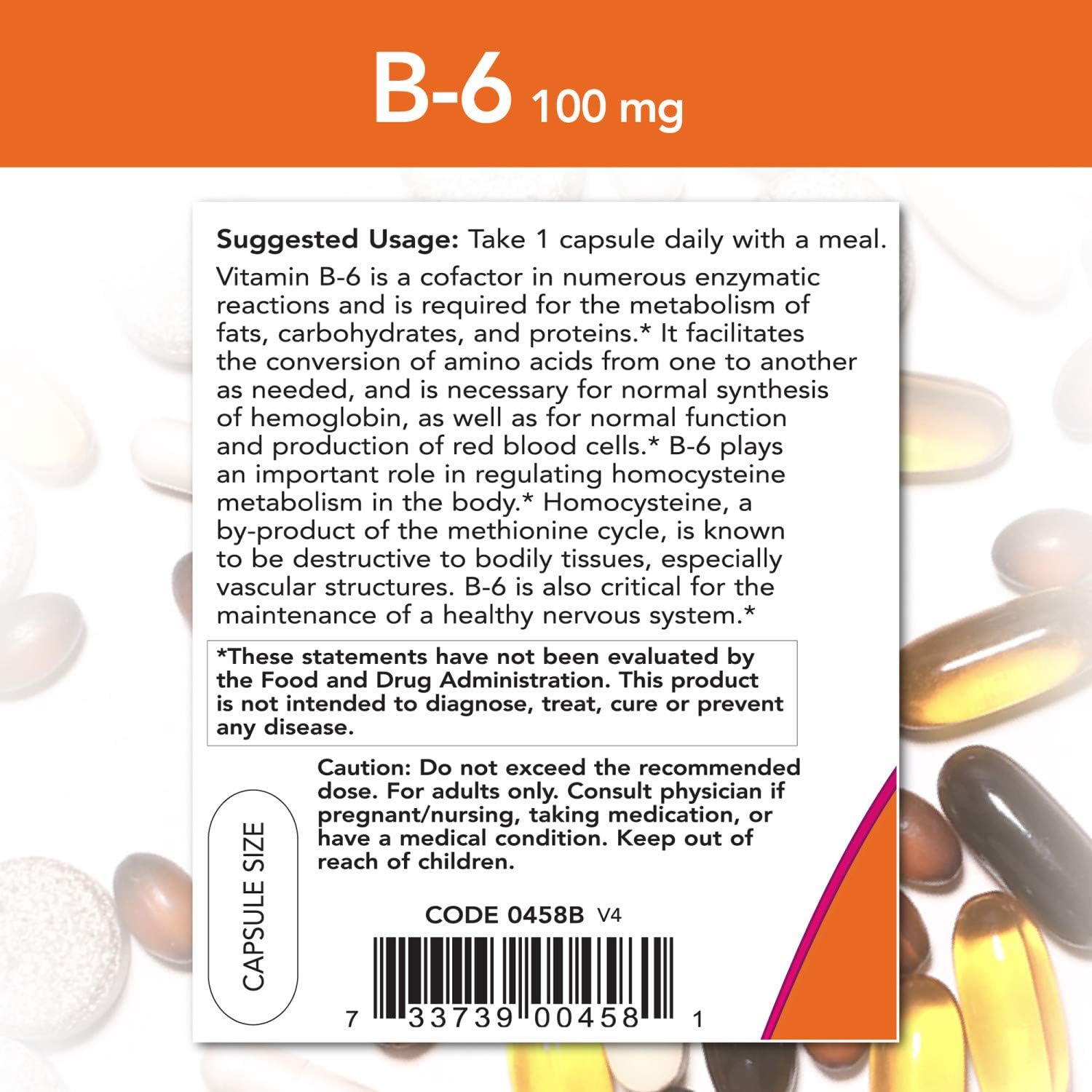 NOW Supplements, Vitamin B-6 (Pyridoxine HCl) 100 mg, Cardiovascular Health*, 250 Capsules : Health & Household
