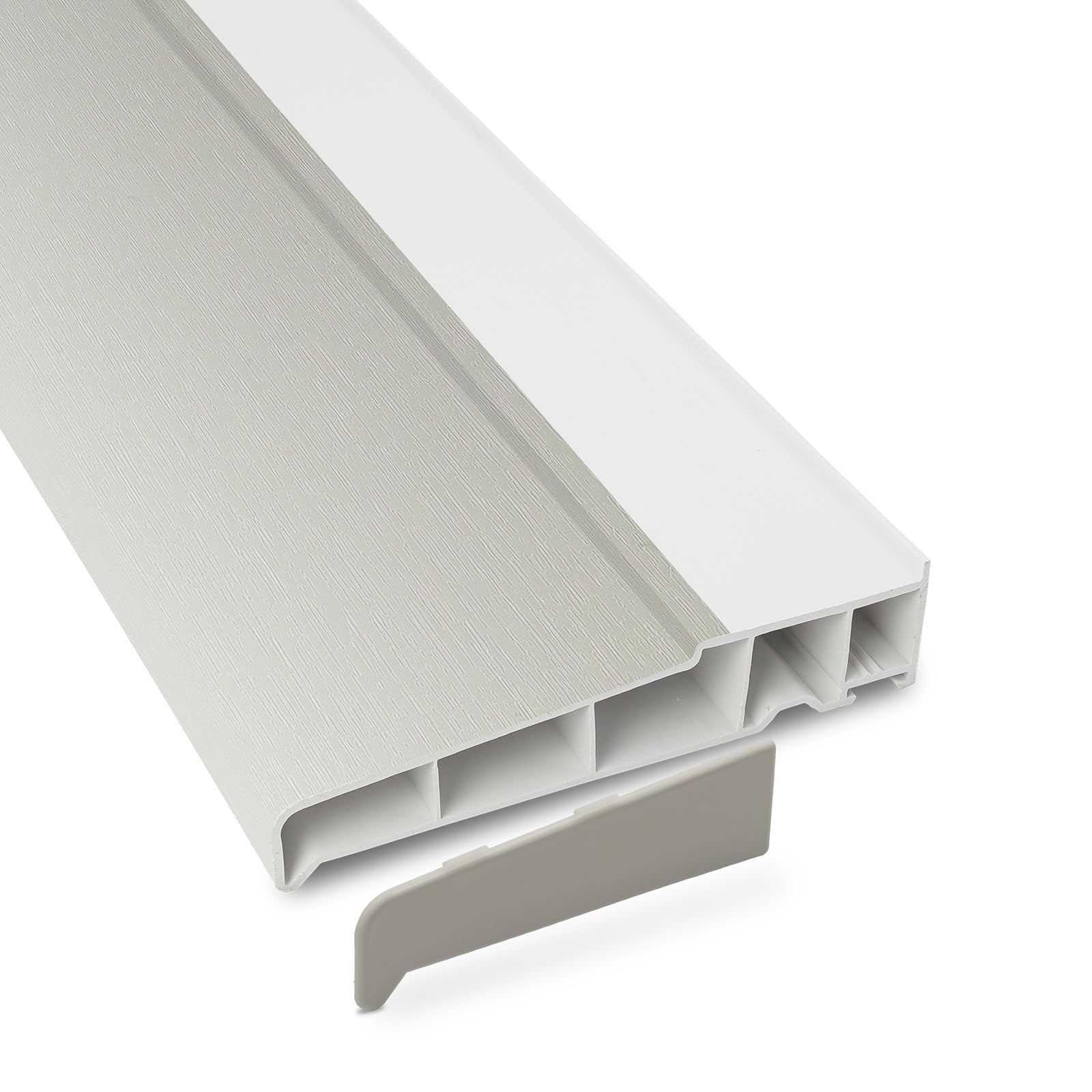 Truly Pvc Limited Agate Grey / White 150Mm Profile 22 Window Sill (With End Caps) - Agate Grey/White, 1.35M