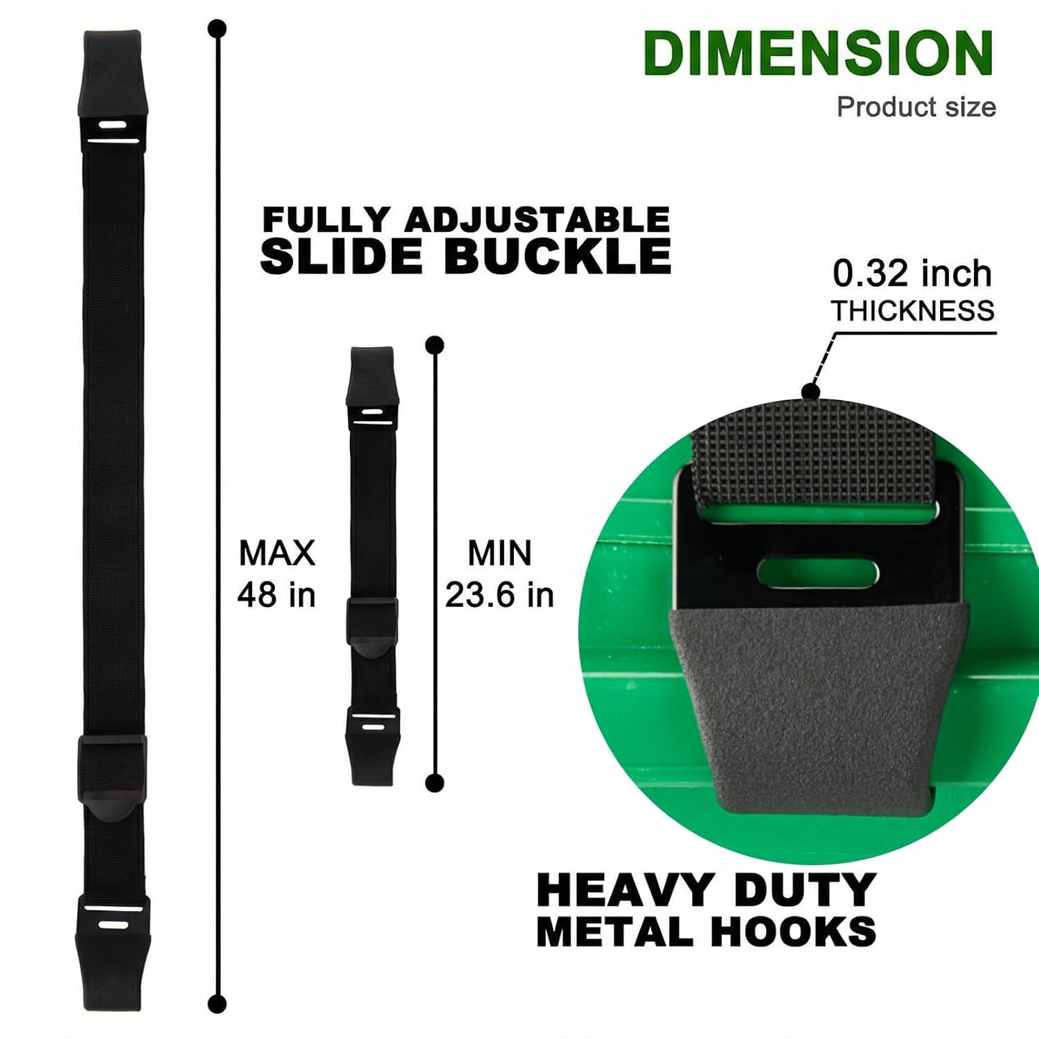 4PCS Bear Proof Trash Can Locks with Double Metal Claw - Adjustable Strap Garbage Can Locks for 28-96 Gallon Outdoor Bins, Animal Proof Against Raccoons