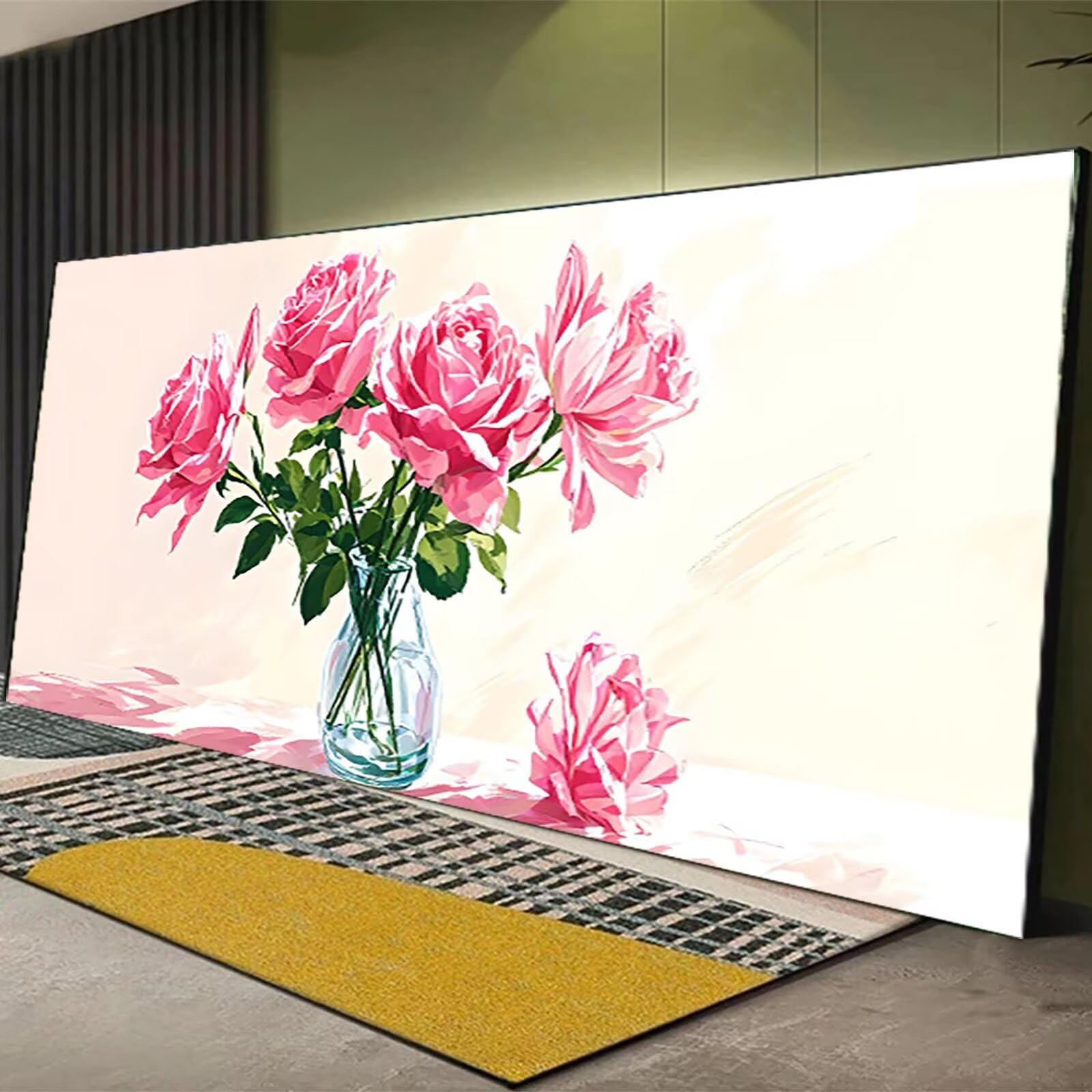 Malen nach Zahlen Kinder Blume, Geschenke für Mädchen Junge, Bastelset Kinder, Malen nach Zahlen Rose | Malen nach Zahlen Ohne Rahmen, für Home Wand Dekor Geschenk (60x120cm) Bastelset Erwachsene 1-X