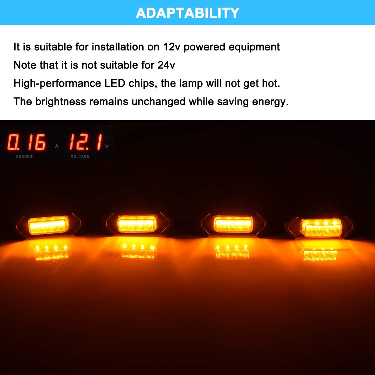 KEEPDSGN Amber LED Grille Light Kit – Fits 2016-2022 Toyota Tacoma TRD PRO Front Grille – 4 Yellow LEDs