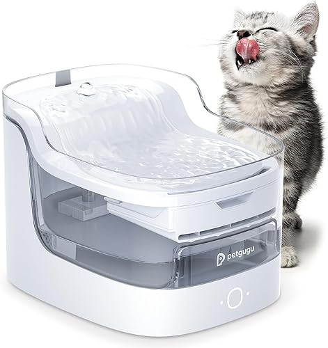Miniatura 1 de Fuente de agua para gatos, filtro de fuente de 8 capas, dispensador automático ultrasilencioso de agua para mascotas para gatos y perros, WiFi de