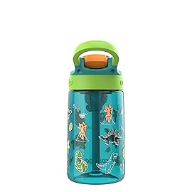 Contigo Aubrey Paw Patrol Leak-Proof Spill-Proof Water Bottle with Autospout, 14oz, Juniper (Dino GFX), Green and Blue