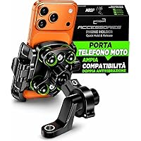 Porta Cellulare Moto Antivibrazione Alluminio CNC Doppio Fissaggio Manubrio 22