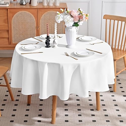 Miniatura 5 de Aironment Mantel redondo resistente al agua y a las manchas, lavable, de poliéster seleccionado, sin arrugas, para comedor, fiestas, camping (60