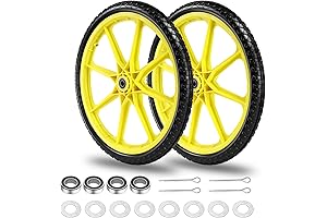 Pair of 20 Inch Yellow Flat-Free Tires with 3/4" & 5/8" Bearings...
