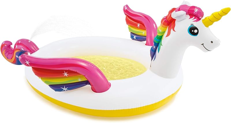 pileta inflable Intex Mystic Unicorn Spray Pool, color blanco