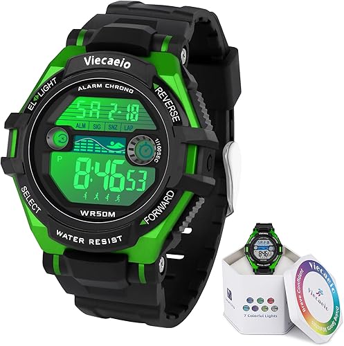 Miniatura 9 de Kids Digital Watch for Boys Girls, Waterproof LED Colorful Lights Sports Watch Suitable for 5-17 Years Old Teenagers (with Gift Box)