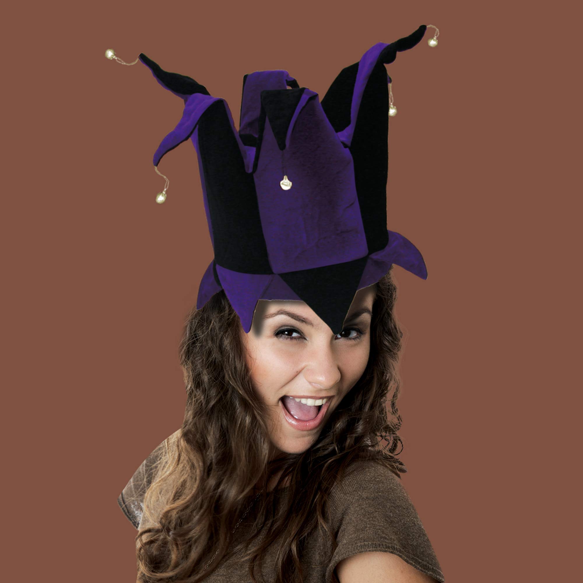 Velvet Jester Hat Royal Purple \u0026 Black 