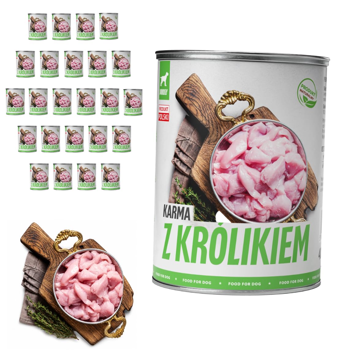 TufTuf Hundefutter Nass Dose 24x800g Kaninchen