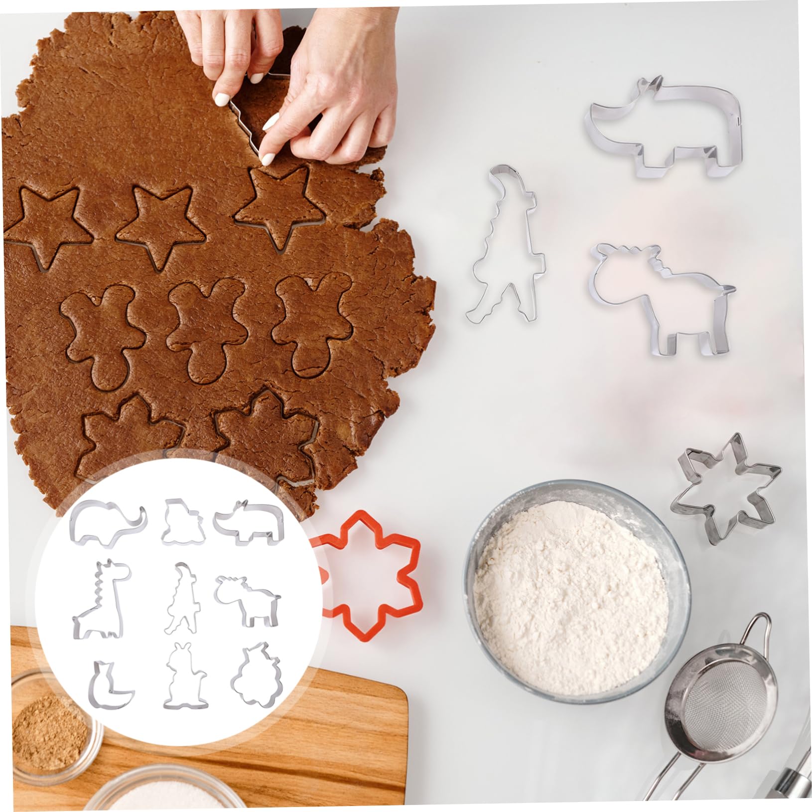DECHOUS Set Di 3 Per Biscotti in Acciaio Inossidabile Senza Manici Robusti E Riutilizzabili Per La 9 Pezzi*3