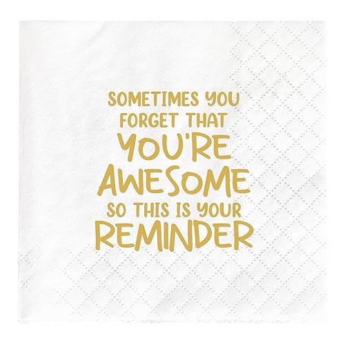 Joyiou Thank You Gifts Napkins, Inspirational Gifts for Men, Coworker, Birthday Party Gift Supplies for Women, Best Friend, Daughter, Mom, Sometimes You Forget You are Awesome, 4.5x4.5In, 30Pcs