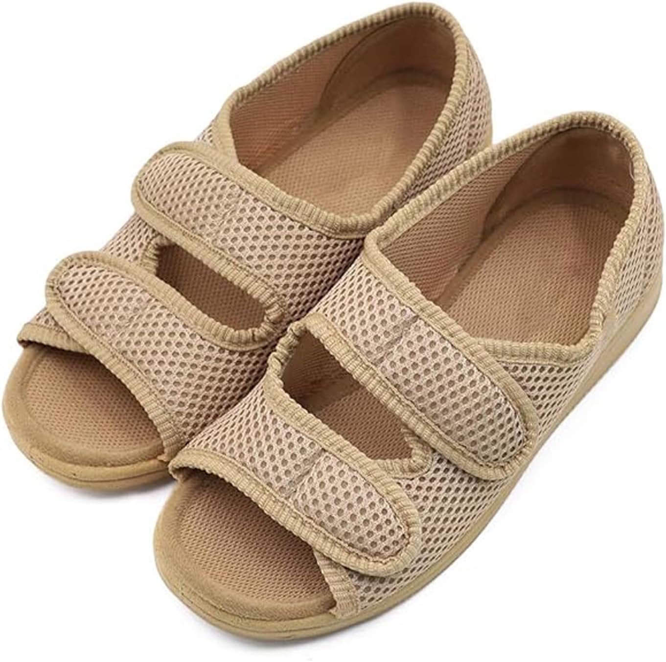 MEJORMEN Womens Diabetic Shoes Edema Comfortable Sandal Open Toe Extra Wide Width Roomy Adjustable Touch Close Strap House Slippers for Swollen Feet Arthritis Elderly Mother Woman
