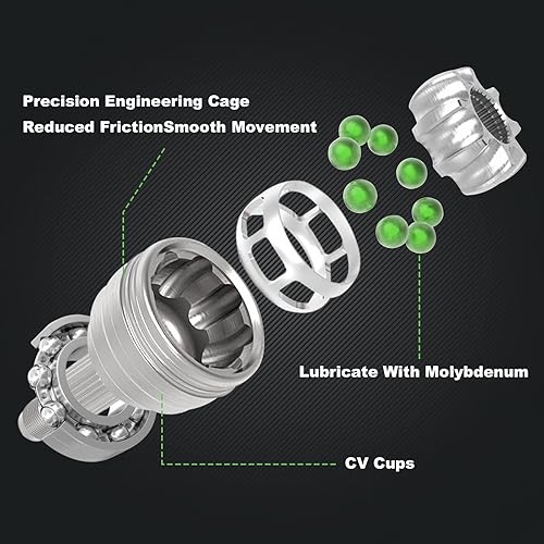 Miniatura 5 de Kit de eje trasero CV y rodamiento de rueda para Polaris Sportsman 335 400 500, diesel 455cc, Worker 500 1999-2002 paquete de 2 unidades engrasado