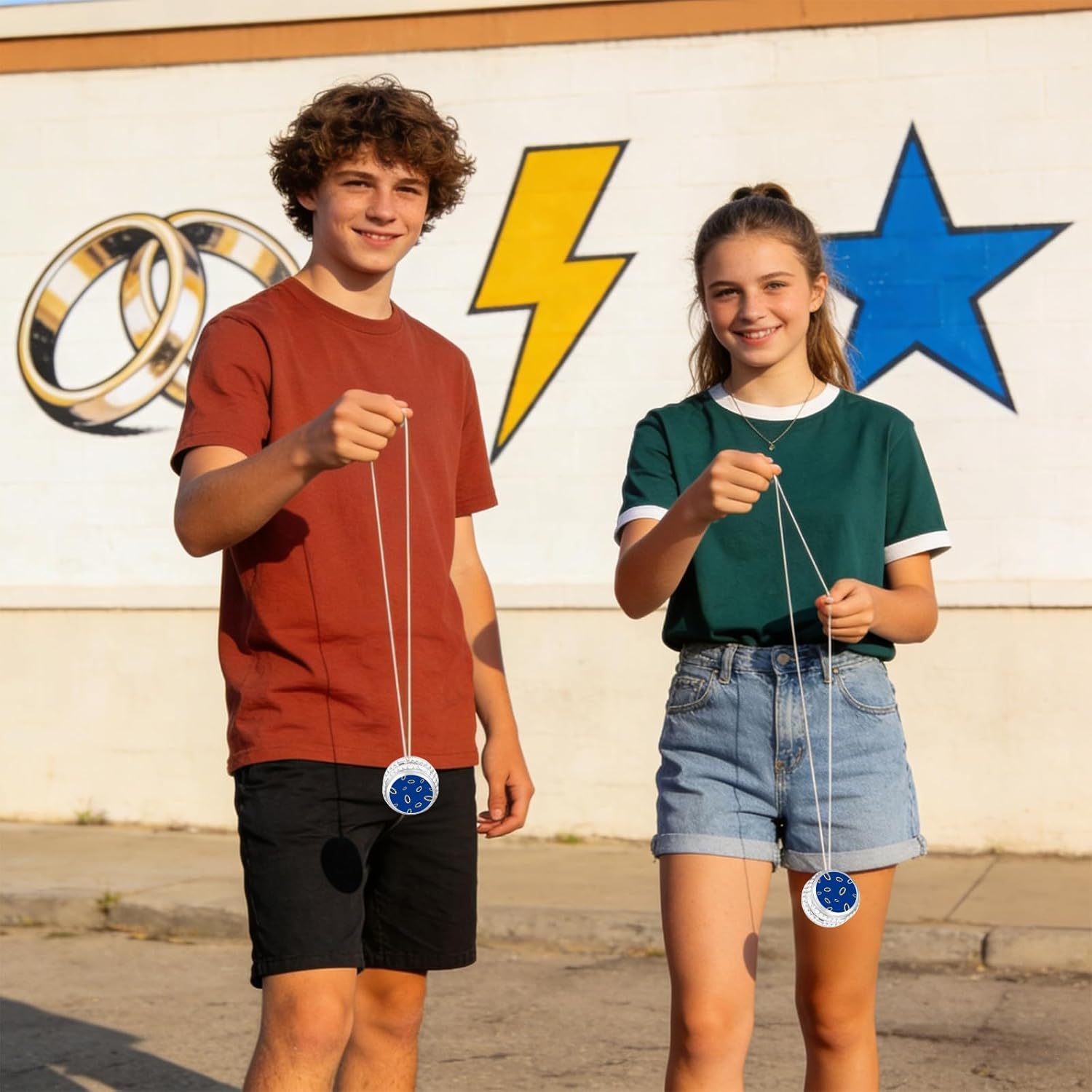 Themed LED Light Up Yo Yo Balls - Glow Party Favors for Kids & Adults, Speedster Birthday Goodie Bags (Blue)
