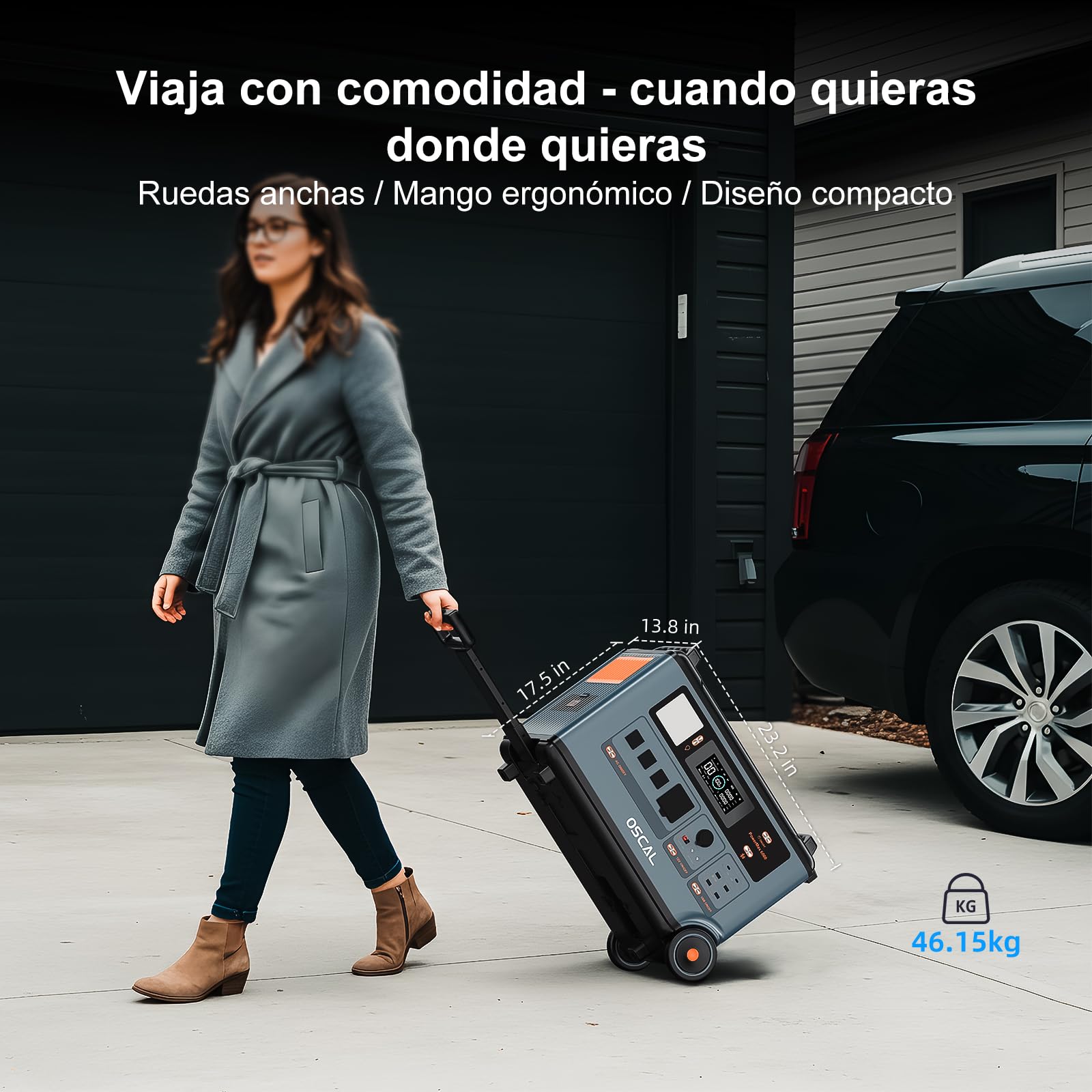 Estacion de Energia Portatil PowerMax 6000, 3600Wh/6000W LiFePO4 | Batería de Gran Potencia (pico de 9000W), Generador Solar, Carga Rápida de 0-80% en 90 min para Camping, RV, Apagón