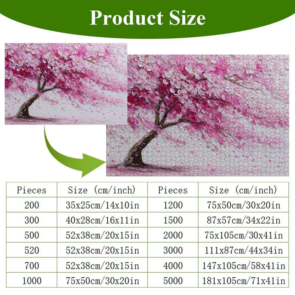 4000 Pezzi Puzzle Adulti - Albero & Rosa - Fabbricazione in Legno Robusto (Forma Classica) - Decorazione Murale con Poster - Prodotto Riservato ad Adulti e 14 Anni in Su (147x105cm) P3#139