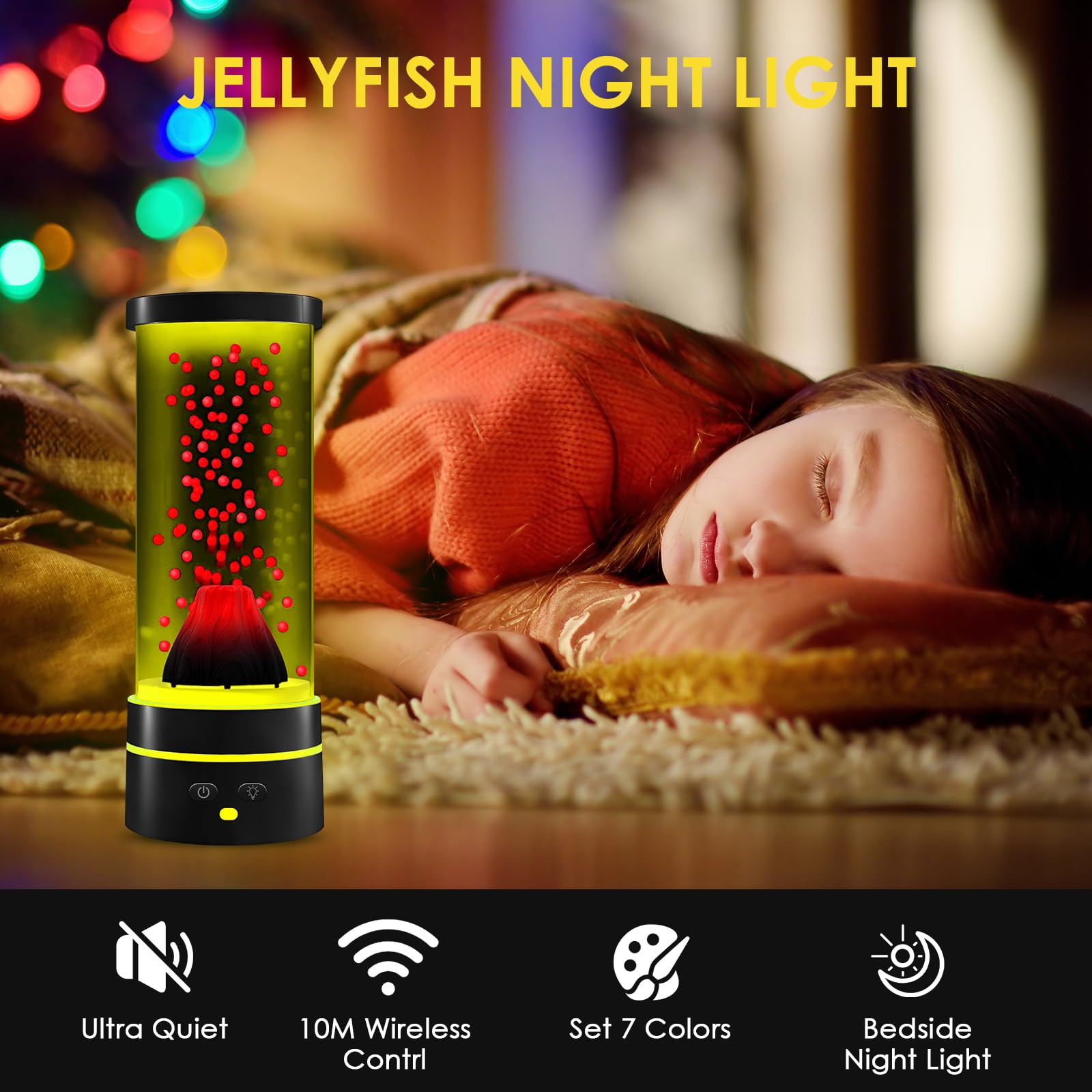 Lampe Volcan, 29CM Lampe à Lave Rouge, 16 Couleur Lampe d'ambiance, Veilleuse pour Chambre d'enfant, Lampe de Lecture, Lampe Lave Enfant Noël Cadeau Enfant Décoration de Chambre à Coucher