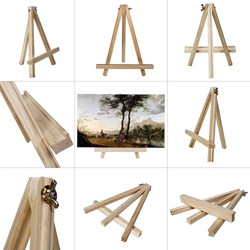 Miniatura 5 de AUVOTTOKA - Caballete portátil de madera de 9 pulgadas para pintar artistas, bocetos, mostrar fotos, platos decorativos y más