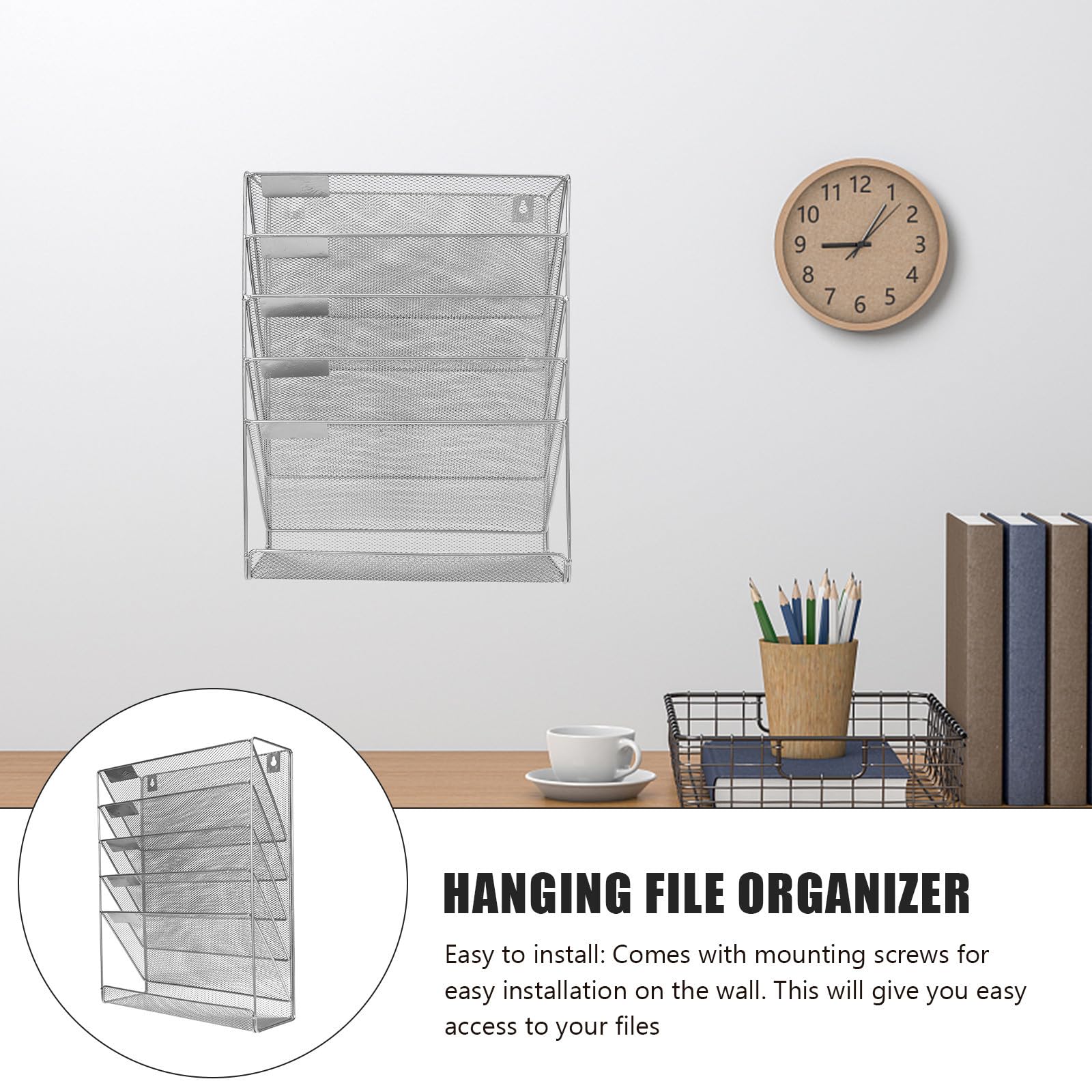 Portadocumenti da Parete in Metallo, Organizer File Multi Livello