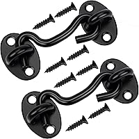 Vista 8 de Rainspire (Paquete de 2) Pestillo de Gancho y Ojal de Privacidad para Puerta de Granero, Pestillo de Puerta de Acero Inoxidable