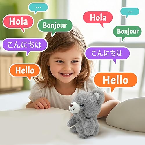 Vista 22 de YH YUHUNG Juguete de peluche de pingüino parlante - Animal de peluche interactivo que repite el juguete para niños