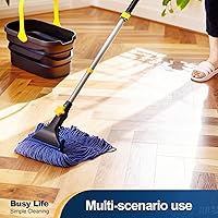 Vista 6 de Yocada Cabezal de Repuesto y Recambio para Trapeador Húmedo de Hilo con Extremos de Bucle de Algodón de Servicio Pesado de Grado Comercial e