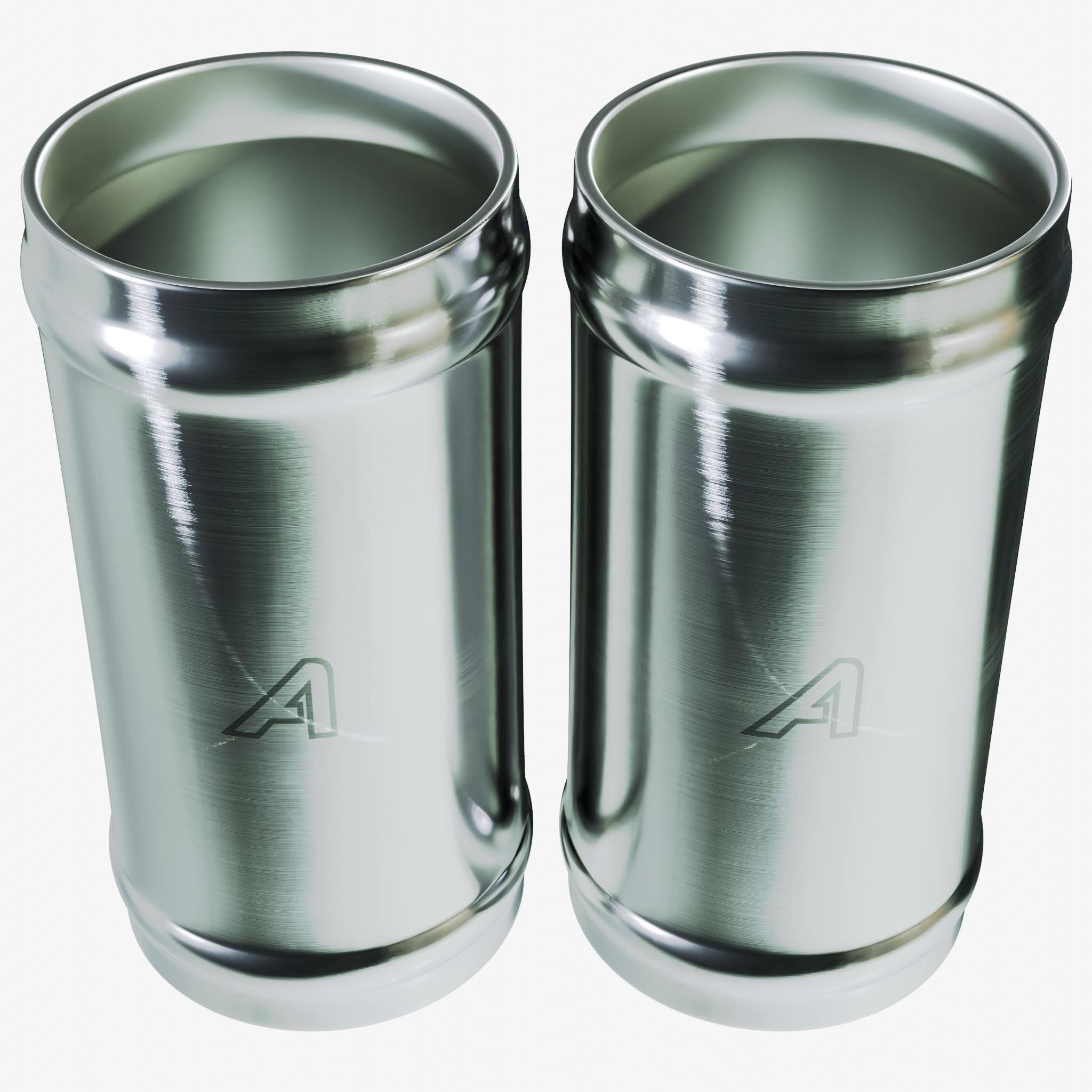 2 Pack - 45mm (1.75 Inch) Aluminium Metal Hose Pipe Connector for Garden Hoses, Water Pipes, Inline Barbed Joiner - 100mm (4 Inch) Long