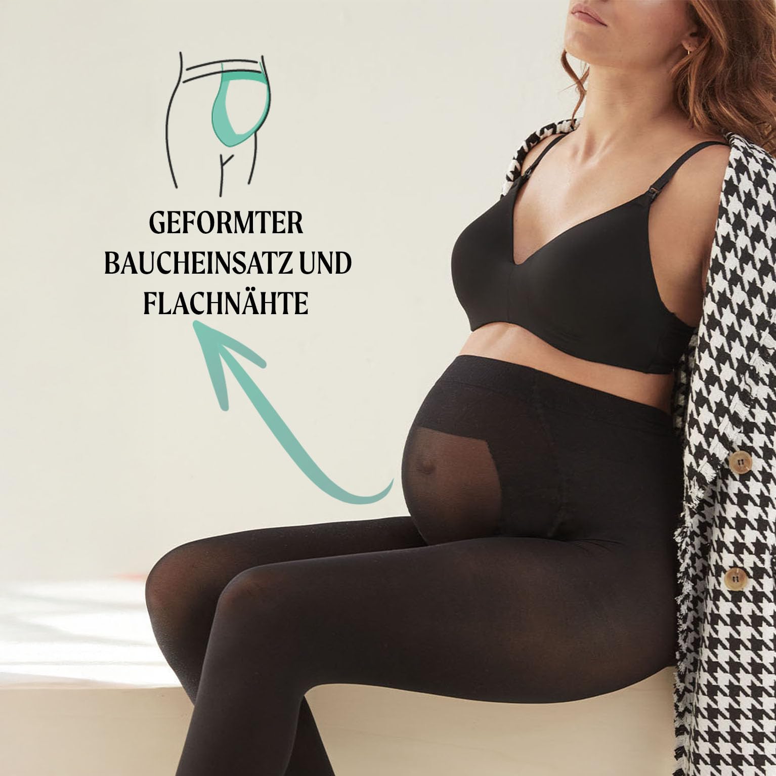 2 PAAR BLICKDICHTE UMSTANDSSTRUMPFHOSE | ELASTISCHE UND GEFORMTE SCHWANGERSCHAFTSSTRUMPFHOSE KOMFORT | ÜBERGANGSZEIT STRUMPFHOSE FÜR ZUKÜNFTIGE MUTTER | 40 DEN | S M L XL | MADE IN ITALY (L, Black)