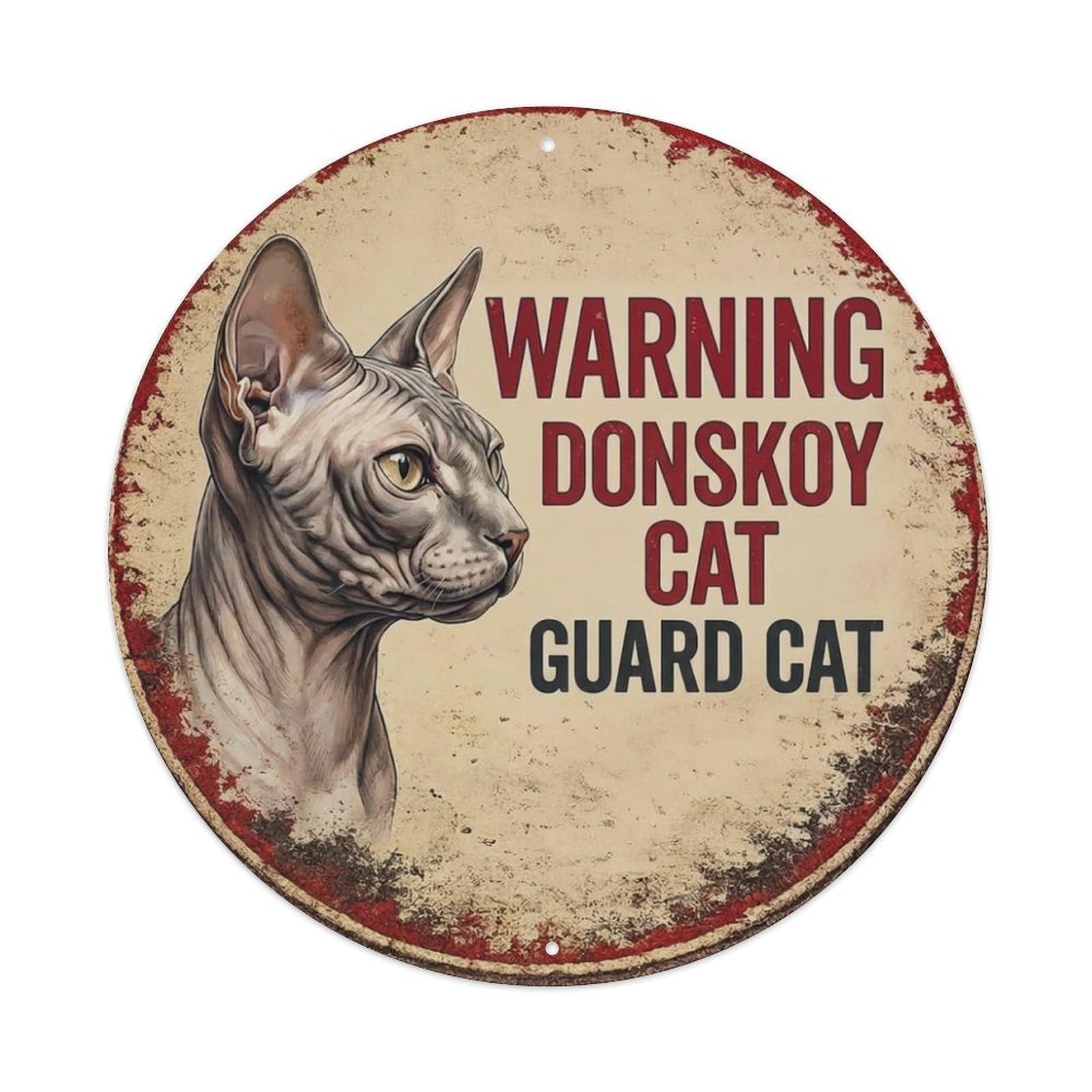 Tgrcjimh Style Metal Tin Sign Vintage Warning Donskoy Cat