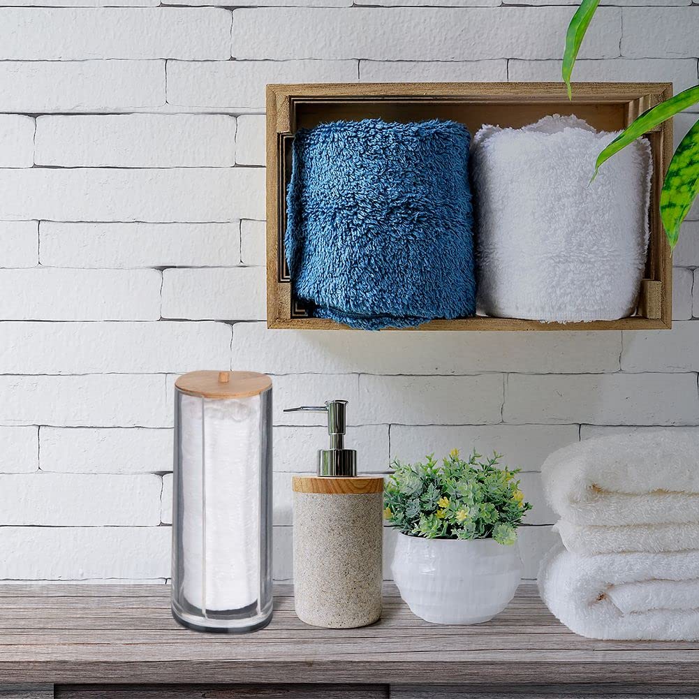 Vilde Aufbewahrungsbox Für Wattestäbchen & Pads - 2-teiliges Set Aus Acryl Mit Bambus-Deckeln