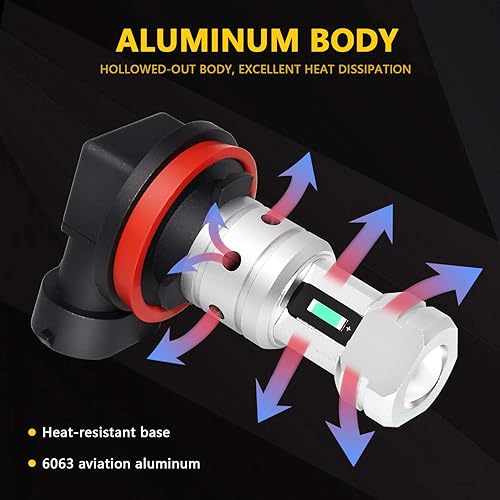 Miniatura 3 de PHINLION Bombillas LED antiniebla H8 H11, color azul, 3800 lm, superbrillantes, 12 V, H11LL H16, repuesto para faros antiniebla de coche y DRL,