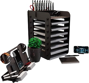 Kuk Design Robinia A4 Briefcase Shelf Office Desktop Organizer Set Black