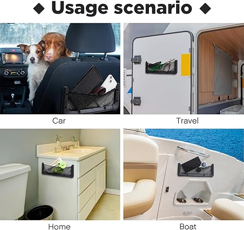 Miniatura 20 de Almacenamiento para el vehículo o la autocaravana, estructura de plástico ABS, malla para organizar el automóvil, bolsa de red, soporte, bolsillo